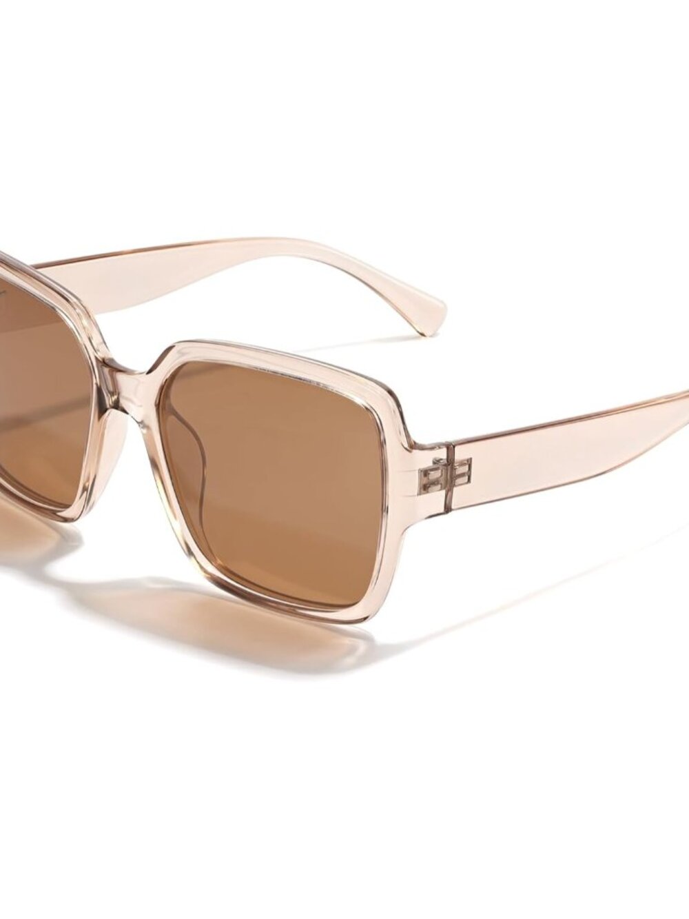 Classic Stylish Polarized Sunglasses for Women - Brown Oversized Square Frames